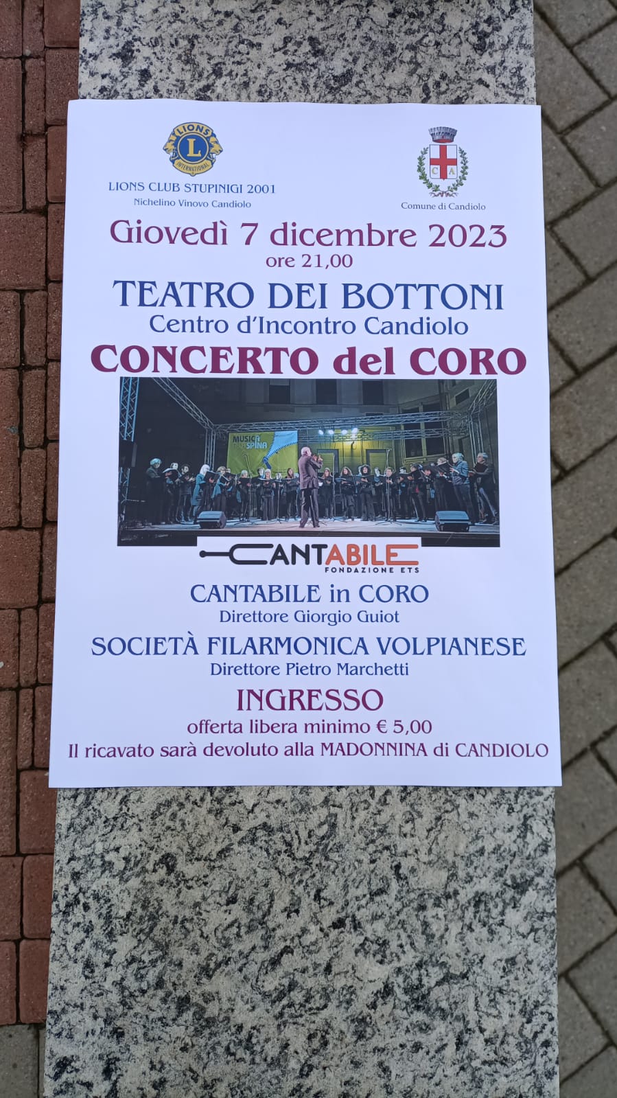 Concerto di beneficenza per la Madonnina di Candiolo